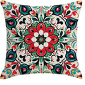 Axyaa Colorful Floral Pattern Pillow Covers for Sofa, Bedroom, Car