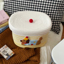 Axyaa Cotton Toy Storage Basket with Lid, Stylish Organizer for Toys and Home Decor
