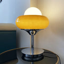 Axyaa Glass Floor Lamp Orange Red LED Metal Light Retro Egg Tart Table Lamp