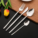 Axyaa 24-Piece Stainless Steel Cutlery Set - Black Mirror Finish