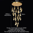 Axyaa Modern Diamond Crystal Chandelier LED Hanging Light Gold Home Decor