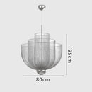 Axyaa Metal Grid LED Chandelier Geometric Hollow Pendant, Dimmable Iron Lighting