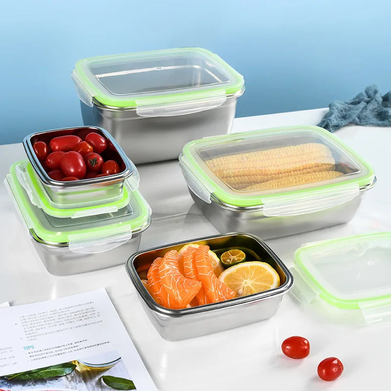 Axyaa Stainless Steel Fresh-keeping Lunch Box with Leak Proof Lid