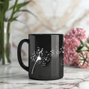Dandelion & Musical Notes Mug for Music Lovers by Axyaa