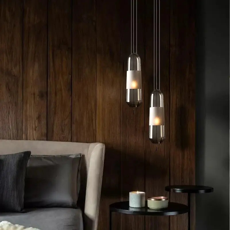 Axyaa Glass LED Pendant Lights: Modern Nordic Kitchen Dining Hanging Lamps