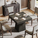 Axyaa Farmhouse Pedestal Dining Table, 31.5-Inch Square Kitchen Table for 4