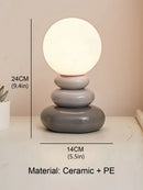 Colorful LED Ceramic Table Lamp for Bedroom Desk by Axyaa - Moon Stromatolite Theme