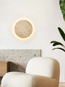 Axya Stone Round Wall Lamp for Bedroom Retro Decor 20cm 25cm 30cm