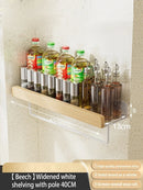 Axyaa Wood Aluminum Kitchen Corner Shelf Organizer for Shower and Bath Storage