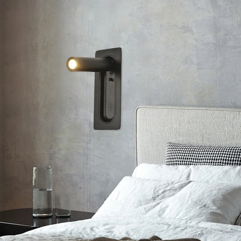 Axyaa Minimalist LED Wall Lamp: Modern Bedside Reading Light for Guest Room