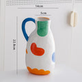 Axyaa Ceramic Flower Vase with Handle - Home Decor Plant Pot