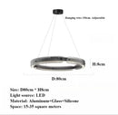 Axyaa Black Glass Ring Chandelier LED Pendant Light for Modern Nordic Home Decor