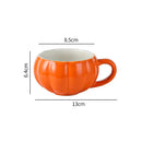 Axyaa Pumpkin Ceramic Mug with Spoon, Scalding-proof Handle, Cute Halloween Design