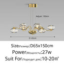 Golden Glass Balls Pendant Chandelier for French Bedroom Living Room by Axyaa