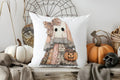 Axyaa Halloween Ghosts & Floral Pillow Cover for Sofa, Bedroom, Car