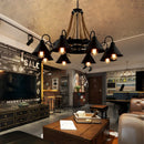 Axyaa Industrial Loft Iron Chandelier for Coffee Shop Restaurant Club Lighting
