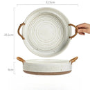 Axyaa Coarse Pottery Double Ear Plate for Crayfish with High Aesthetic Value