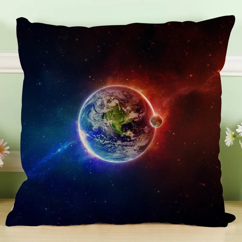 Axyaa Astronomical Map Linen Pillowcase for Home & Office Sofa Decor