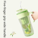 Axyaa Large Capacity Glass Sports Water Bottle with Straw for Summer Outdoor Activities