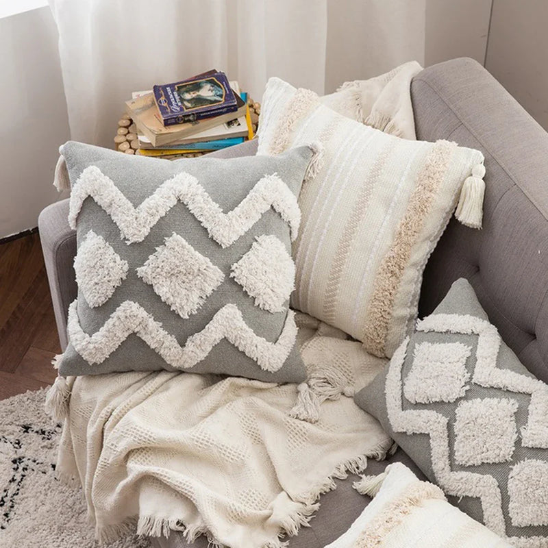 Axyaa Boho Tassel Cushion Cover - Nordic Style Modern Home Decor
