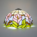 Axyaa 12" Handcrafted Purple Calla Lily Stained Glass Lampshade