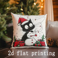 Axyaa Christmas Cats and Snowman Pillow Cover for Sofa Bedroom Car.