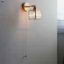 Axyaa Vintage Glass Wall Sconce LED Lamp with Pull Chain Switch