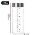 Axyaa Glass Brew Bottle with Scale - Leak-proof, Travel-friendly Fluid Container