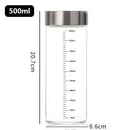 Axyaa Glass Brew Bottle with Scale - Leak-proof, Travel-friendly Fluid Container
