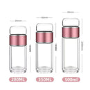 Axyaa Double Glass Teapot with Tea Separator Cup