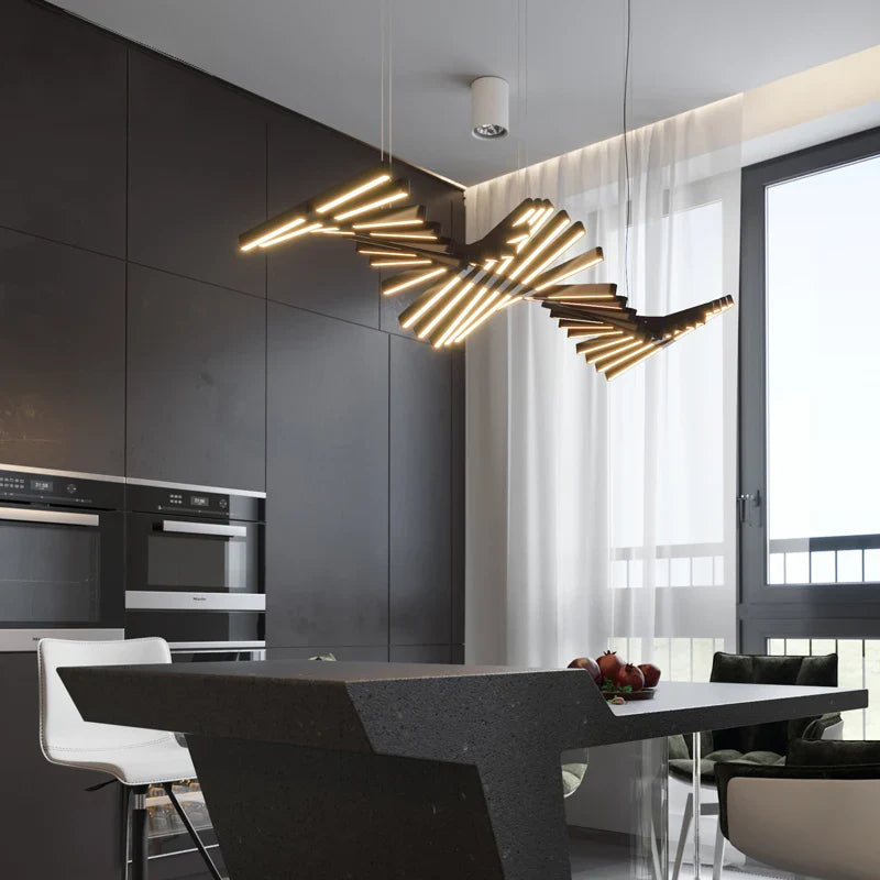 Axyaa Fishbone Shape Chandelier for Modern Living Room Lighting