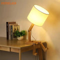 Axyaa Robot Shape Wooden Table Lamp - Elegant Desk Decor for Parlor & Bedroom