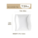 Axya Flora 6-Piece Porcelain Ceramic Dinnerware Set, 8.25" Deep Plates Bowls White