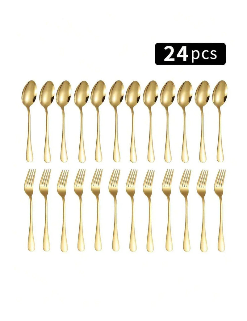 Axyaa Stainless Steel Fork and Spoon Set - Ideal for Home, Restaurant, Wedding, Party