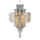 Axyaa Crystal LED Chandelier with Tassel Pendant and Aluminum Chain