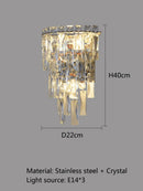Axyaa Gold/Chrome Crystal Wall Lamps - Modern LED Lights for Interior Decor