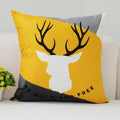 Axyaa Black Yellow Alphabet Letter Cushion Cover - Square Polyester Pillow Case