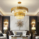 Axyaa Silver Crystal Chandelier: European Classic Pendant Light for Home Decor