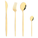 Axyaa Stainless Steel Red Silverware Set for Dining Table