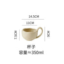 Axyaa Matte Ceramic Breakfast Cup with Large Handle - Nordic Creative Design