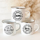 Axyaa Strong Beautiful Christian Enamel Coffee Cup, Vintage Outdoor Travel Mug