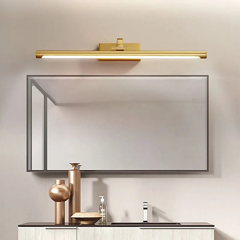 Axyaa Rotatable Gold Copper Wall Sconce for Bathroom Bedroom Lighting