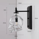 Axyaa Retro Loft Skull Bones Wall Lamp, Clear Glass Bottle Sconces Industrial Home Decor