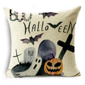 Axyaa Halloween Bat Pumpkin Illustration Pillowcase Sofa Lumbar Pillow Cover