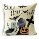 Axyaa Halloween Bat Pumpkin Illustration Pillowcase Sofa Lumbar Pillow Cover