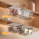 Axyaa Clear Drawer Organizer for Cotton Pads, Swabs, Floss - Under Mirror Cabinet Storage