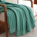 Nordic Knitted Summer Air Conditioner Cover Blanket Axyaa Plaid Pattern Casual Blanket