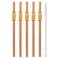 Axyaa Glass Straws Set: High Borosilicate, Ice-sugar Gourd, Cocktail, Milkshake Straw