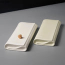 Axyaa Ceramic Folding Long Plate for Sushi, Desserts, Snacks - Solid Color Specialty Tableware