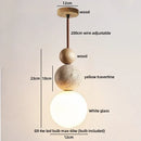 Axyaa Nordic LED Pendant Light with Yellow Stone White Glass - Modern Kitchen Bedside Fixture